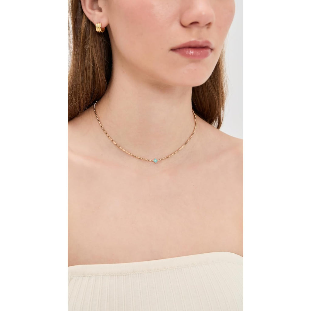 Zoe Chicco Women's 14k Gold Turquoise Quad Necklace