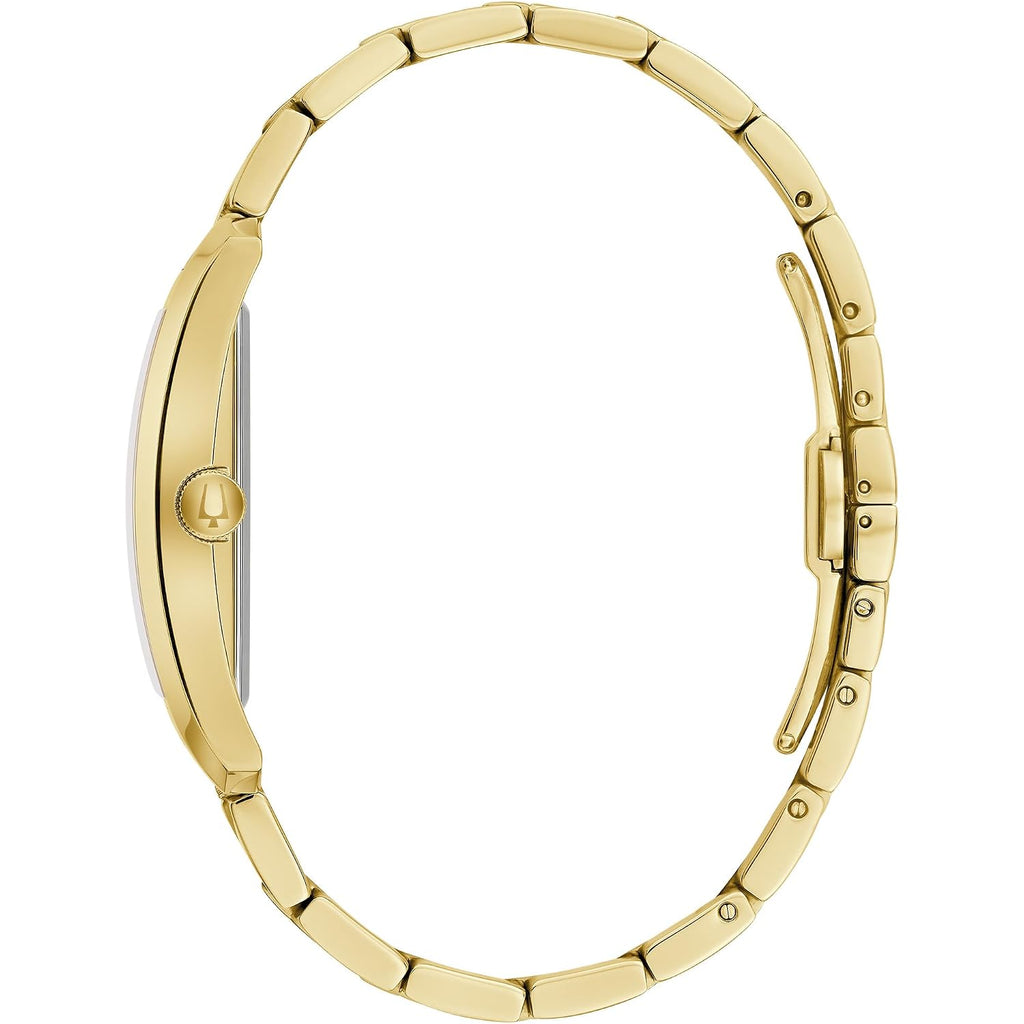 Bulova Our Lady Of Guadalupe Gold Stainless Steel 3-Hand Quartz Watch With Diamonds