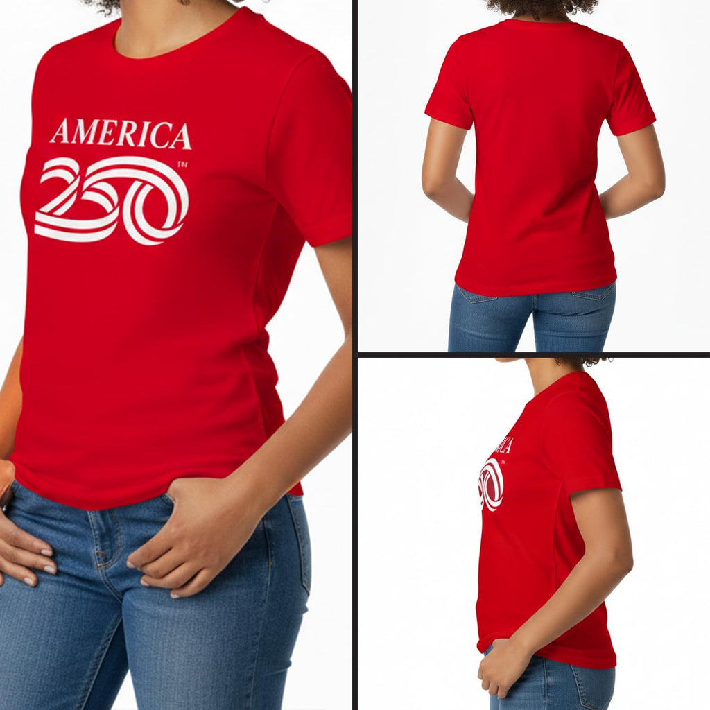 Shirt, Cotton Tee 5.4Oz, Usa 250Th Anniversary Merchandise | Official America 250 Merchandise, Unisex, Crew Neck, Large Logo Design