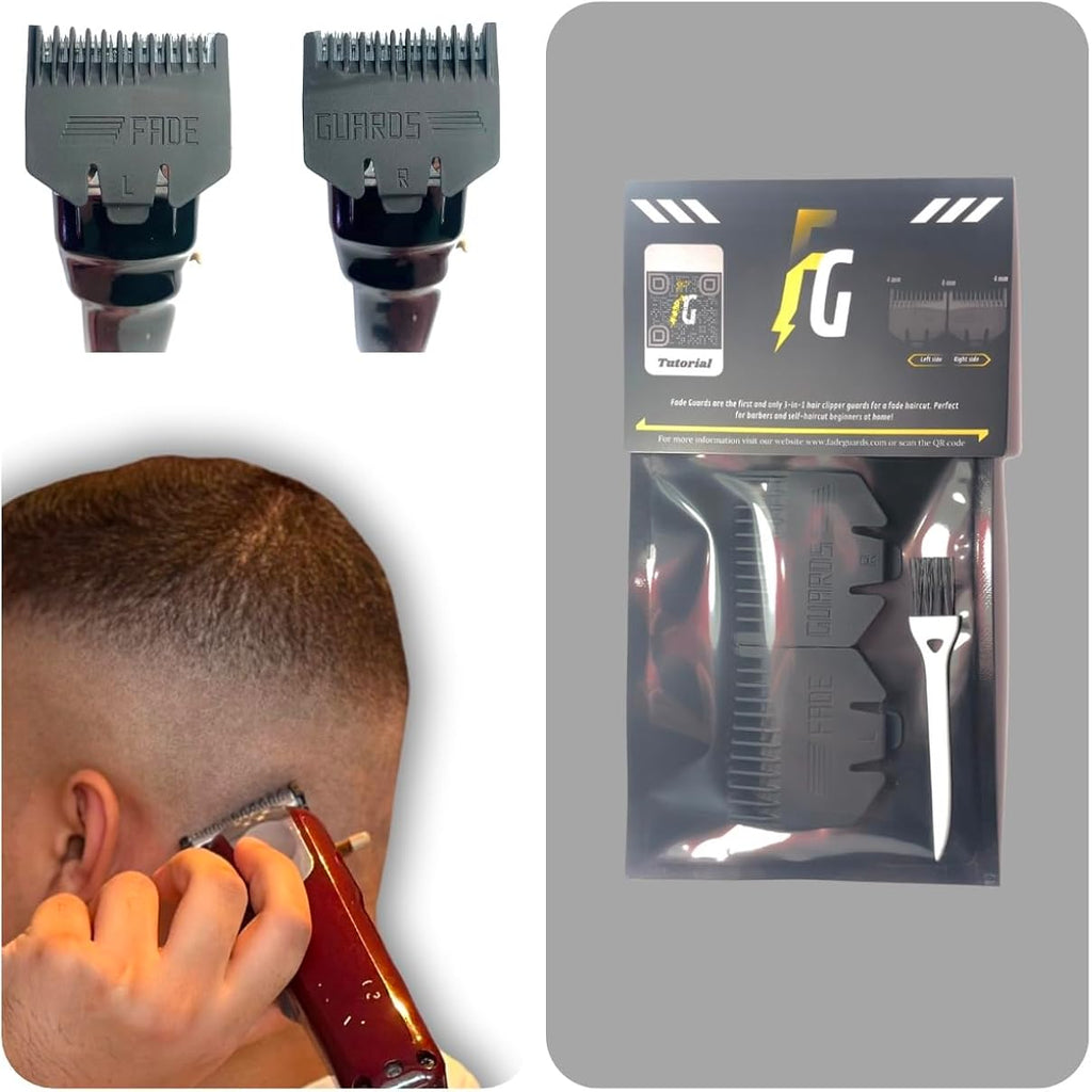 Self Fade & Taper Haircut Guide For Men | 3-In-1 Hair Clipper Guards, Diy Haircut, Fade Tool, Compatible With Wahl, Babyliss, Gamma+, Suprent, Kemei