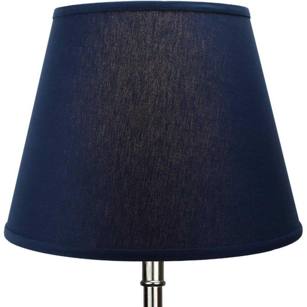 Lampshade 11" Top Diameter X 17" Bottom Diameter X 13" Slant Height With Washer (Spider) Attachment. For Use On Lamps With Harps (Navy)