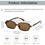 Trendy Small Rectangle Sunglasses For Women Vintage Retro Sun Glasses With Thin Narrow Frame 90S Y2K Fashion Essential