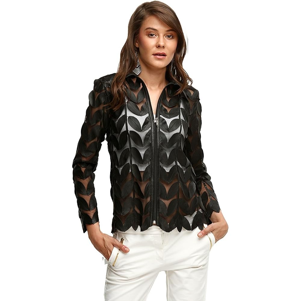 Zamback Design Handmade Leaf Leather Jacket