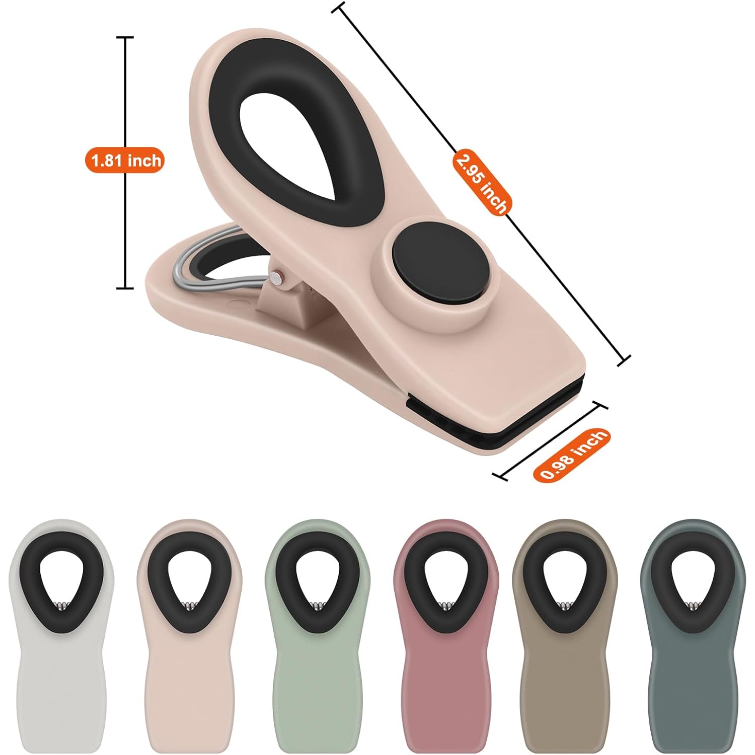 TACGEA Chip Clips, Magnetic Bag Clips with Air Tight Seal for Food Storage, 12 Pieces, Neutral Color