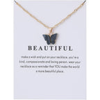 Rrdaily 9 Pcs Dainty Colorful Butterfly Pendant Necklace Set for Women,Bohemian Acrylic Butterfly Chain Necklace Cute Jewelry Gift