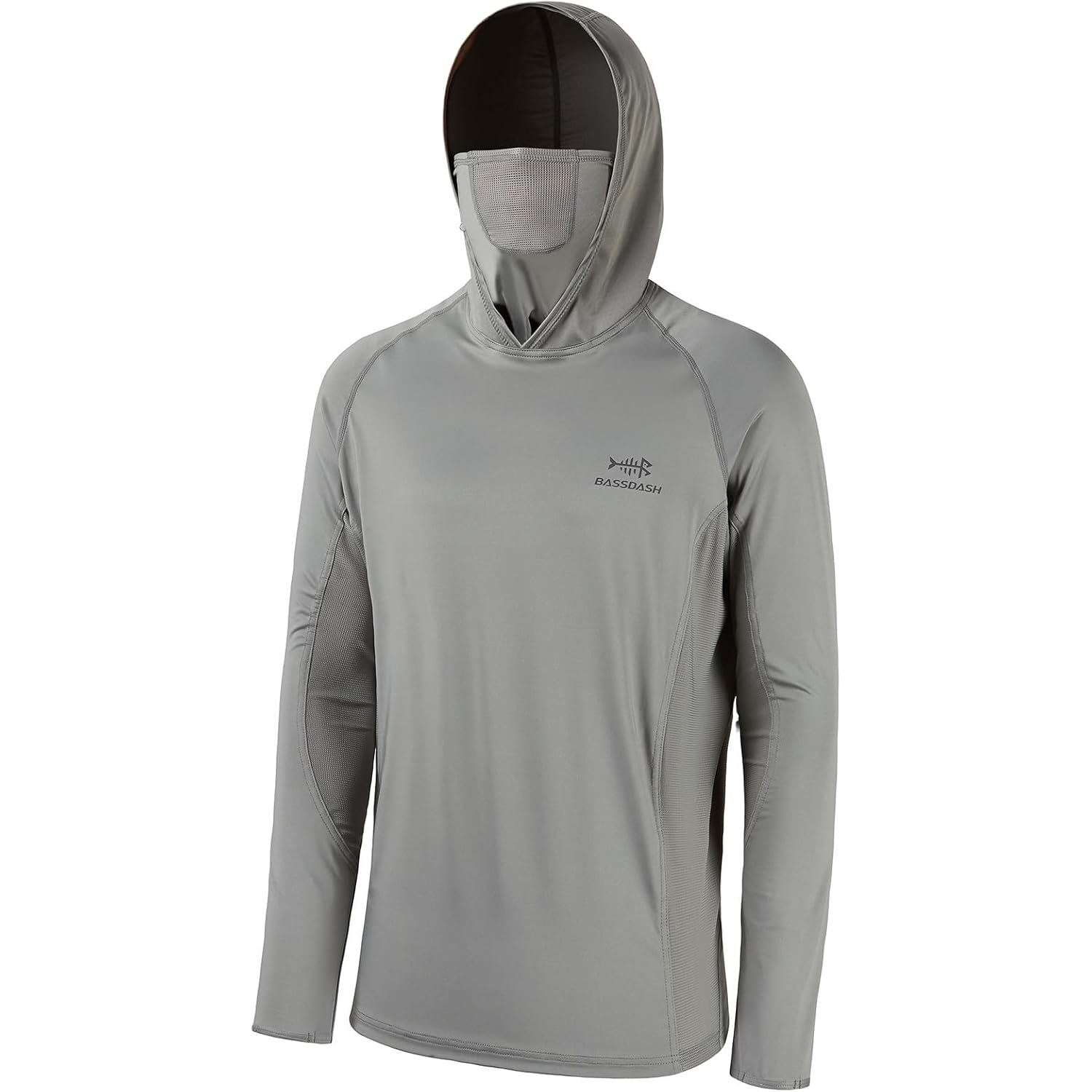 Bassdash Upf 50+ Men’S Long Sleeve Fishing Shirt With Mask Uv Neck Gaiter Hoodie