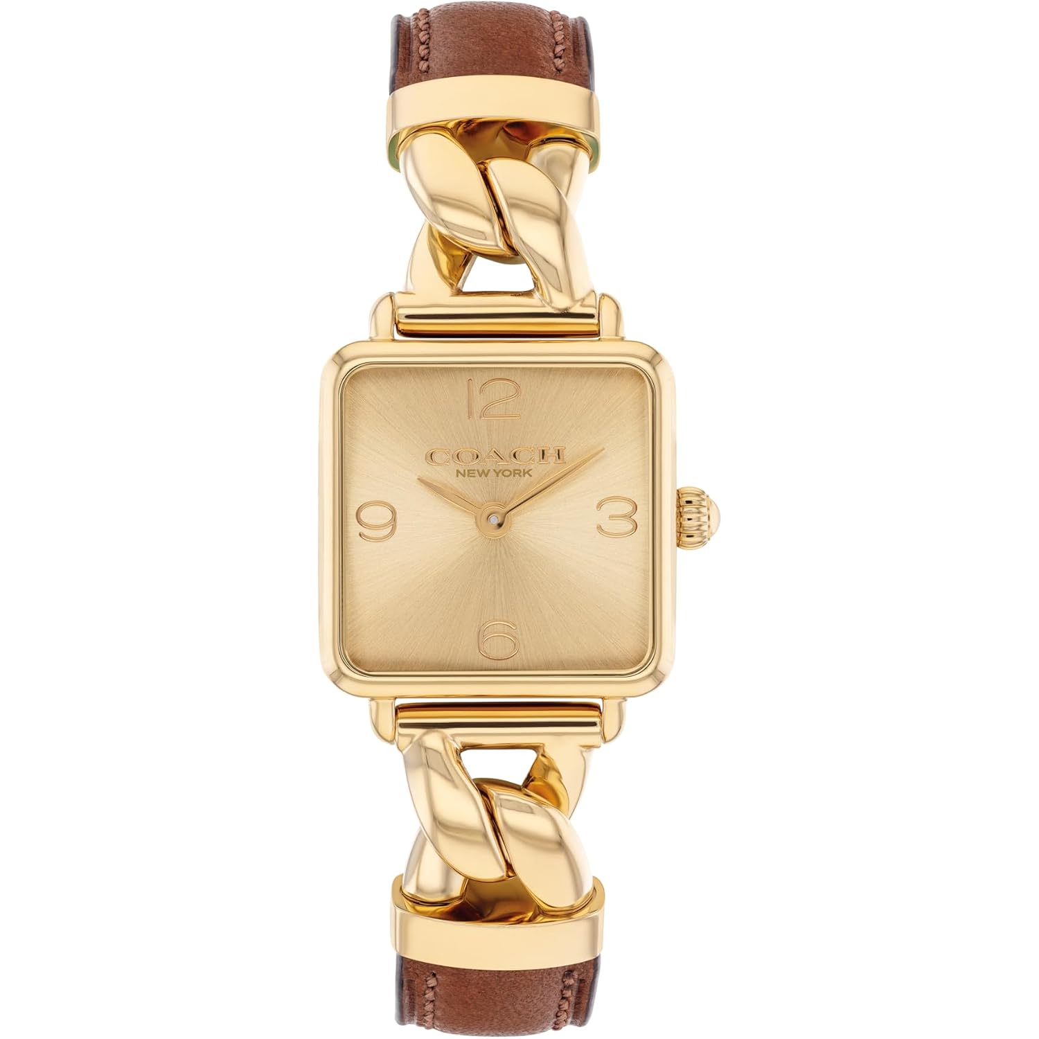 Coach Cass Women'S 2H Quartz Watch – Square Stainless Steel Case – Calfskin Strap – Stylish Accessory, Gift For Her 22M