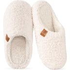Everfoams Women'S Fuzzy Slip-On Slippers Soft Comfy Memory Foam Indoor House Shoes