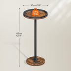 Hoobro Small Round Side Table, Drink Table, Coffee Martini Table With Pedestal Accent For Small Spaces In Living Room, Bedroom, Sofa Couch, Rustic Brown Bf168Bz01