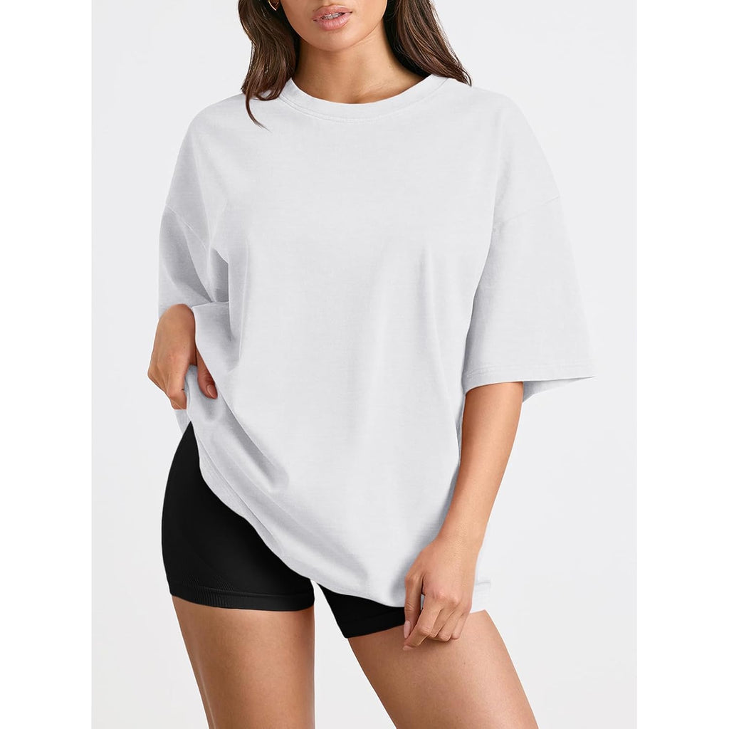 Trendy Queen Womens Oversized T-Shirts Short Sleeves Workout Tops | Summer workout gym tops
