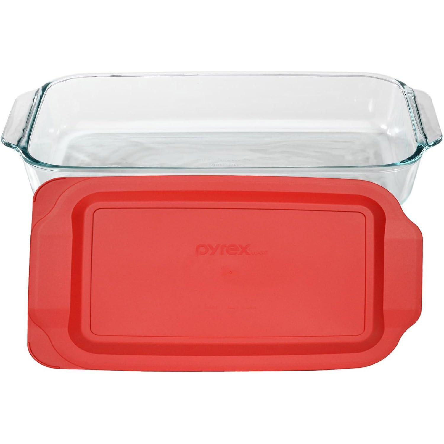 Pyrex (1) 233 3-Qt Rectangular Glass Baking Dish & (1) 233-Pc Red Food Storage Lid – Clear Glass Bakeware – Perfect For Leftovers, Food Preparation And So Much More - Made In The Usa
