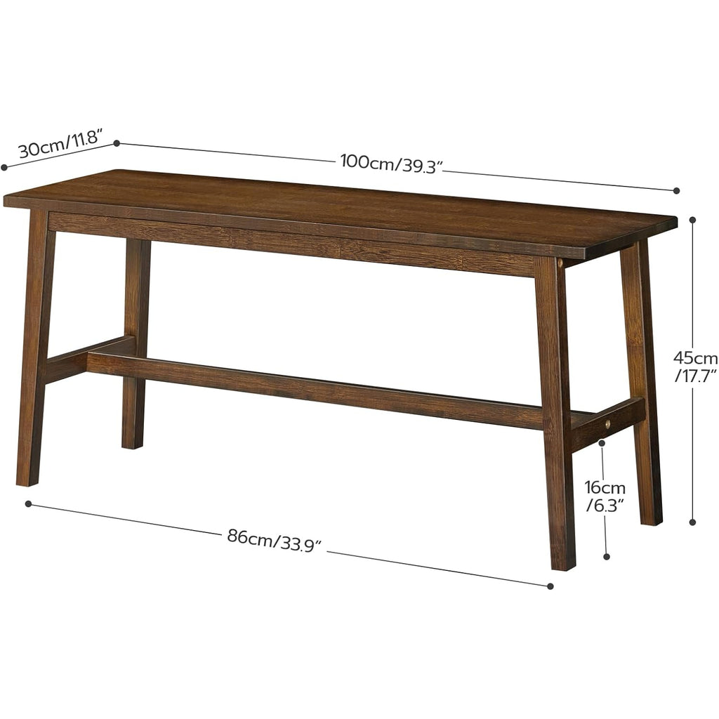 Hoobro 39.3'' Bamboo Dining Bench, Farmhouse Kitchen Table Bench, Kitchen & Living Room Furniture, Easy To Assemble, Sturdy And Stable, Mocha Ma03Cd01G2