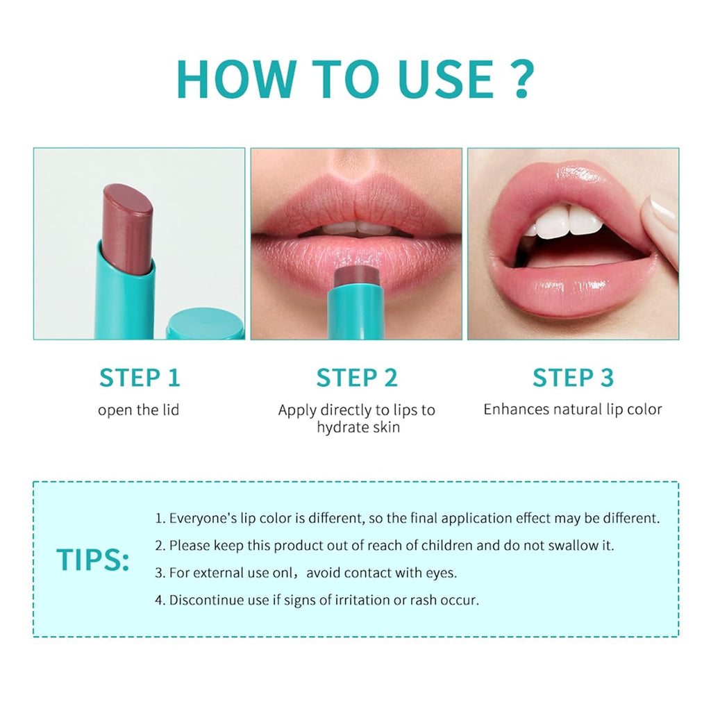 4 Pcs Lip Tint Hydrating, Moisturizing Tinted Lip Balm, Long-Lasting Waterproof Lip Gloss Lipstick Set, Natural Lip Moisturizer With Vitamin E, Non-Stick Cup Lip Tint Stain (01#)