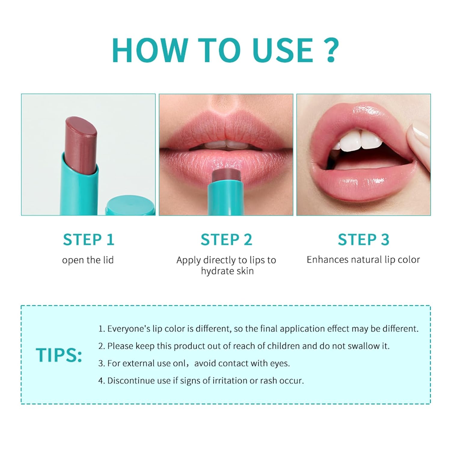 4 Pcs Lip Tint Hydrating, Moisturizing Tinted Lip Balm, Long-Lasting Waterproof Lip Gloss Lipstick Set, Natural Lip Moisturizer With Vitamin E, Non-Stick Cup Lip Tint Stain (01#)