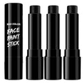 3Pcs Black Face Body Paint Stick Set For Adults, Non-Toxic Hypoallergenic Eye Black Sticks For Halloween Baseball, Softball, Football, Lacrosse, Soccer, Hockey
