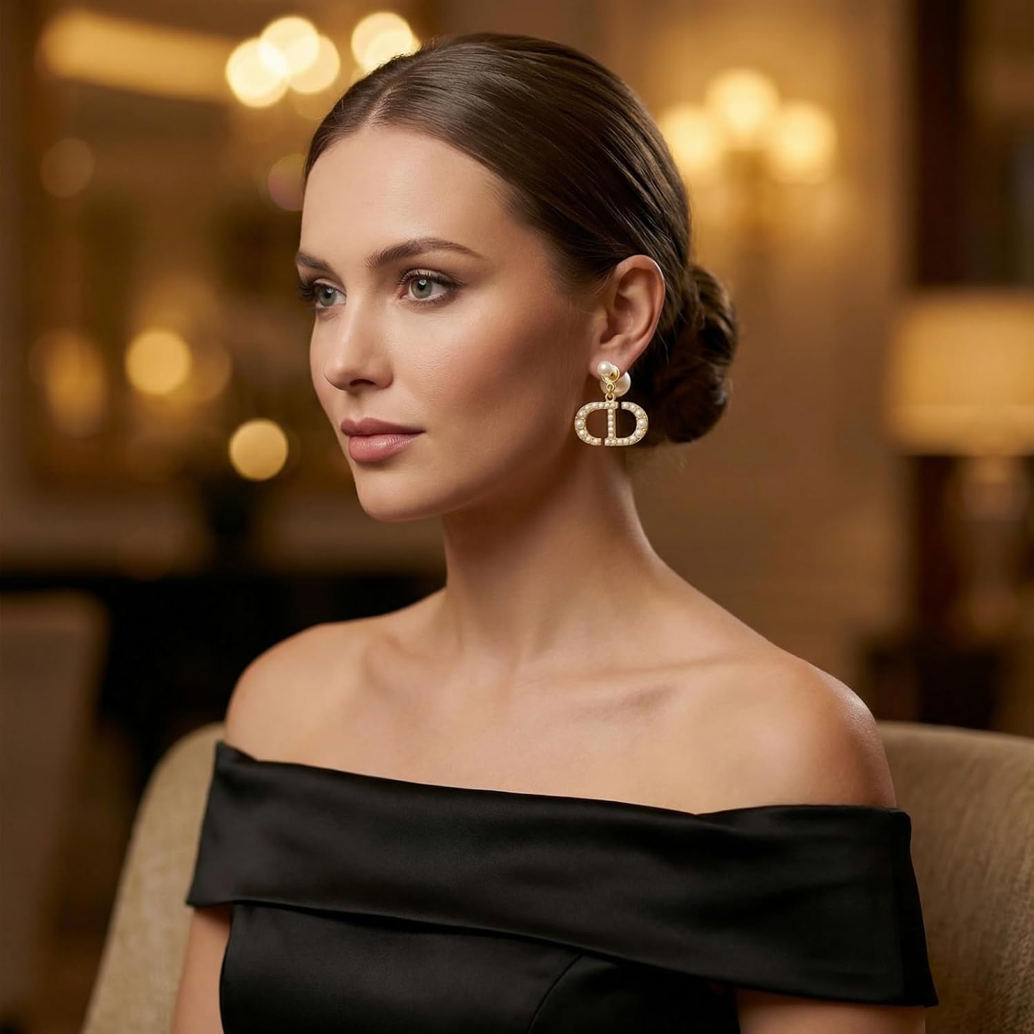 18K Gold Plated Copper Pearl Earrings Non Allergenic Birthday Gift Baroque Exquisite Jewelry Shining And lustrous Earrings For Women