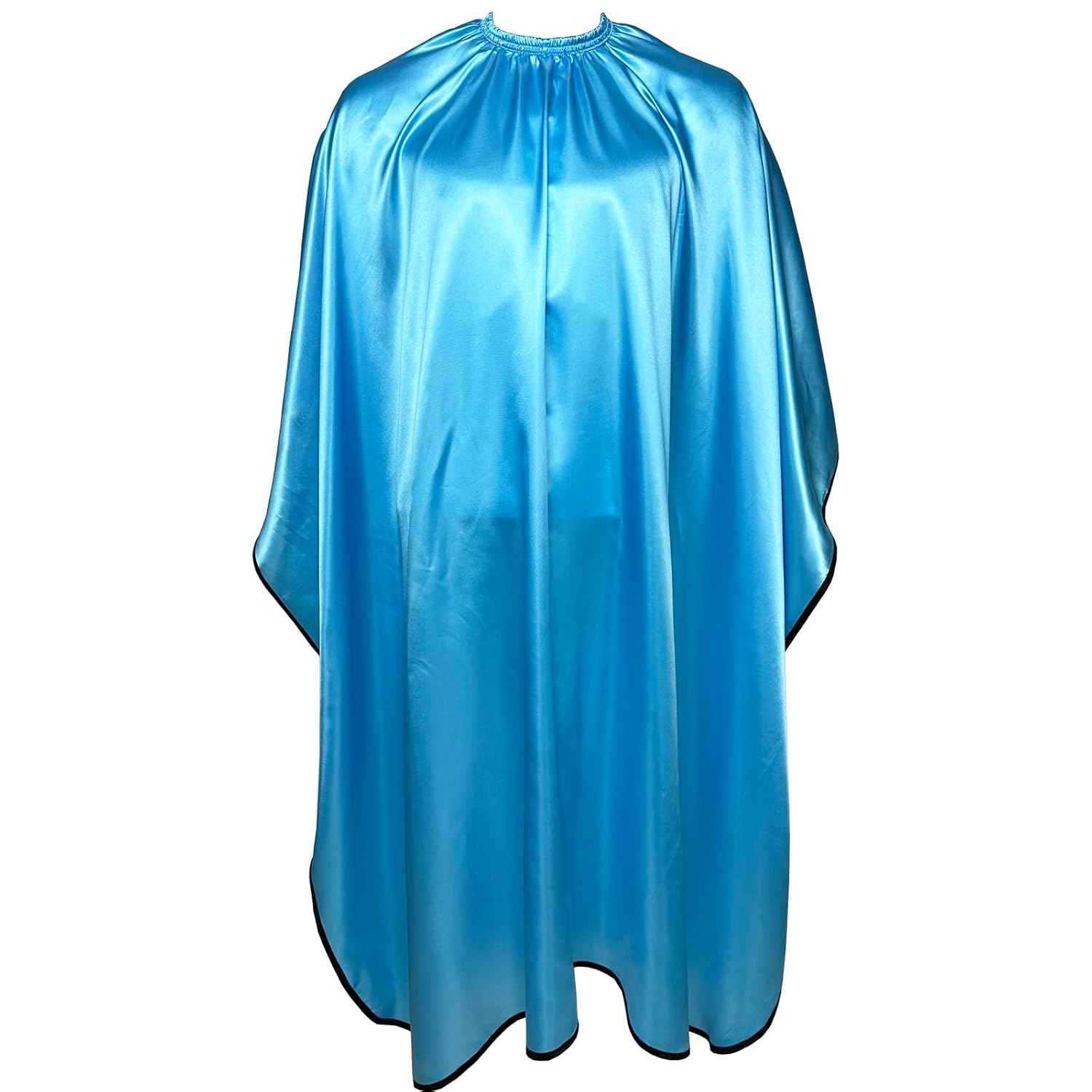 Salon Styling Capes For Clients, Hair Dye Cutting Capes With Elastic Hooks, Waterproof Light Weight Satin Sheen Styling Cape Barber Gown For Stylist, 63”*56”(Blue)