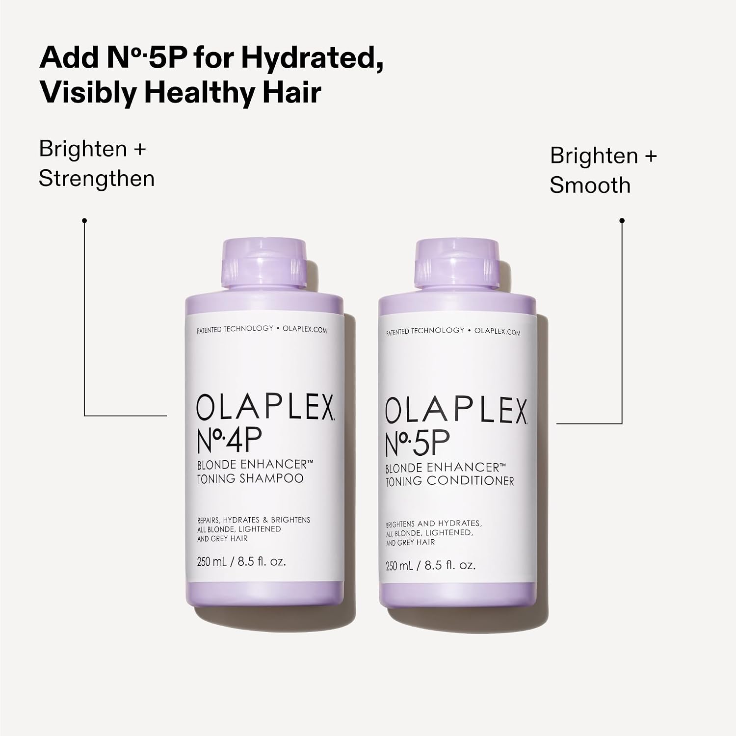 Olaplex Nº.4P Blonde Enhancer Purple Toning Shampoo: Neutralizes Brassiness & Strengthen | Repairs Damages & Hydrates Hair | For Coily, Curly, Straight, And Wavy, 250 Ml / 8.5 Fl. Oz.