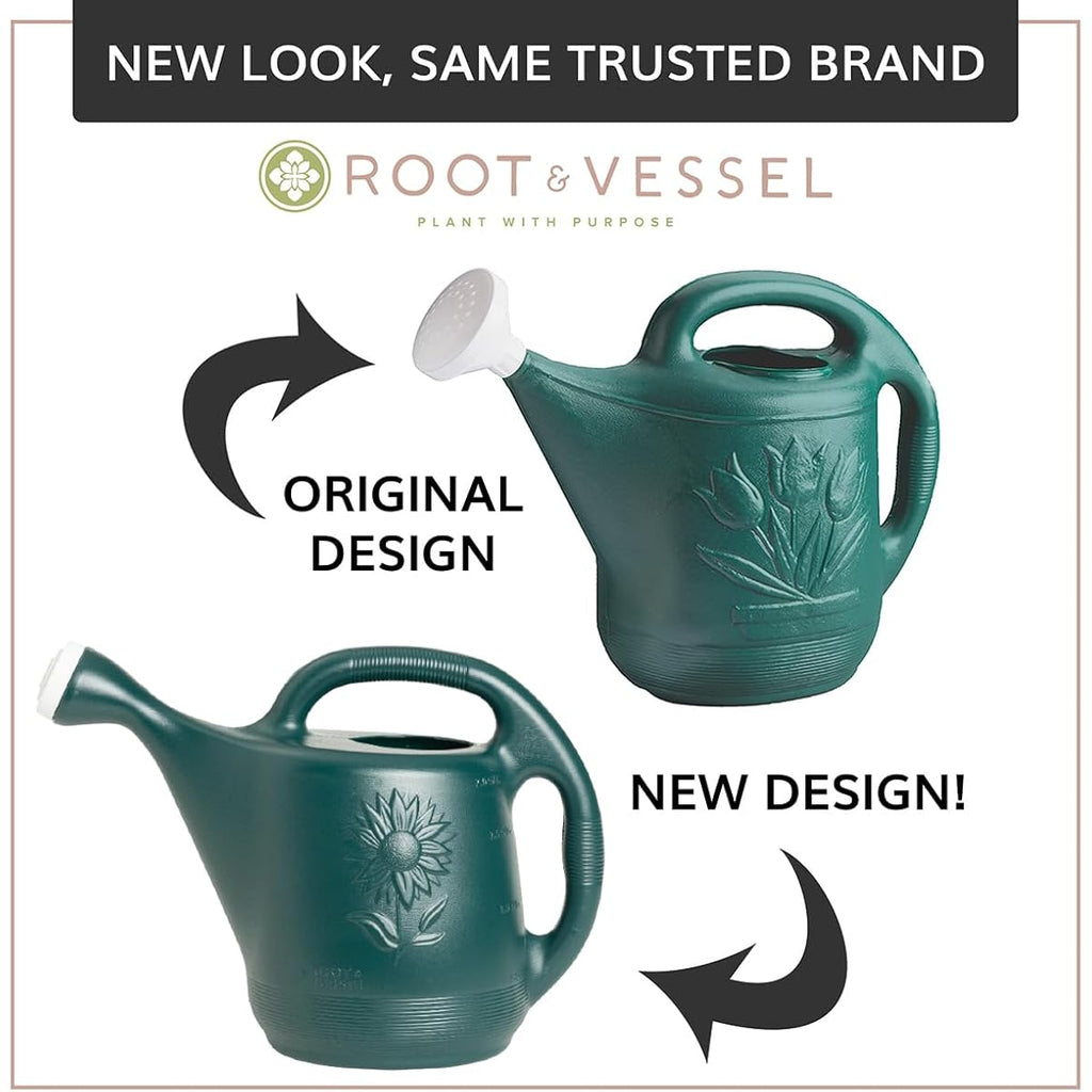 Root & Vessel 30301 Watering Can, 2-Gallon, Hunter Green