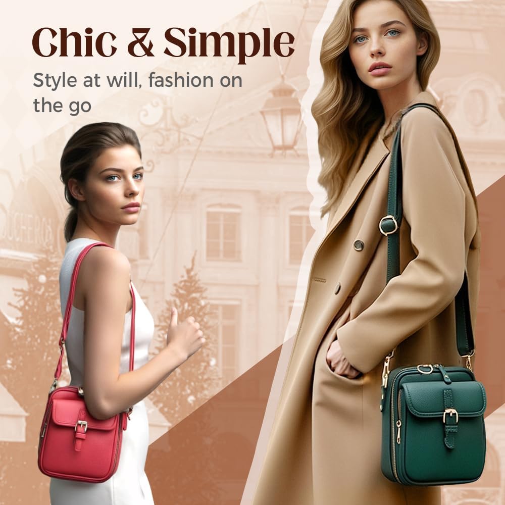 Crossbody Leather Bag For Women Multi-Slot Multifunctional Large Capacity Bags Adjustable Shoulder Bags Handbag | Anti-Theft