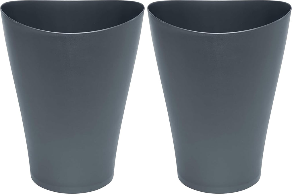 Rubbermaid Trash Can, 2.25 Gallon, Plastic, Gunmetal Blue | Pack Of 2 | Bathroom | Vanity