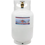 Flame King 10Lb Steel Propane Tank Cylinder With Type 1 Overflow Protection Device Valve, Great For Camping, Fire Pits, Heaters, Grills, Overlanding, White