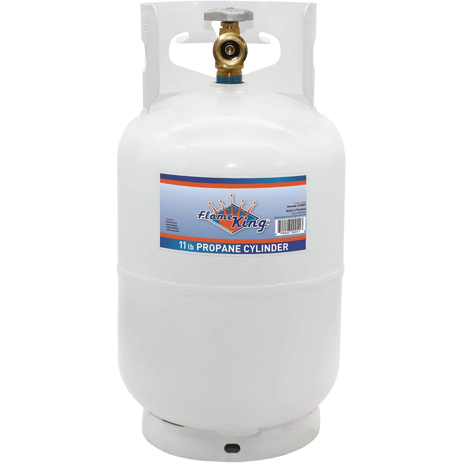 Flame King 10Lb Steel Propane Tank Cylinder With Type 1 Overflow Protection Device Valve, Great For Camping, Fire Pits, Heaters, Grills, Overlanding, White