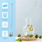 2 Pcs 12 Inch Bar Mixing Spoon Cocktail Spoon Stainless Steel Bar Long Spoon With Spiral Pattern