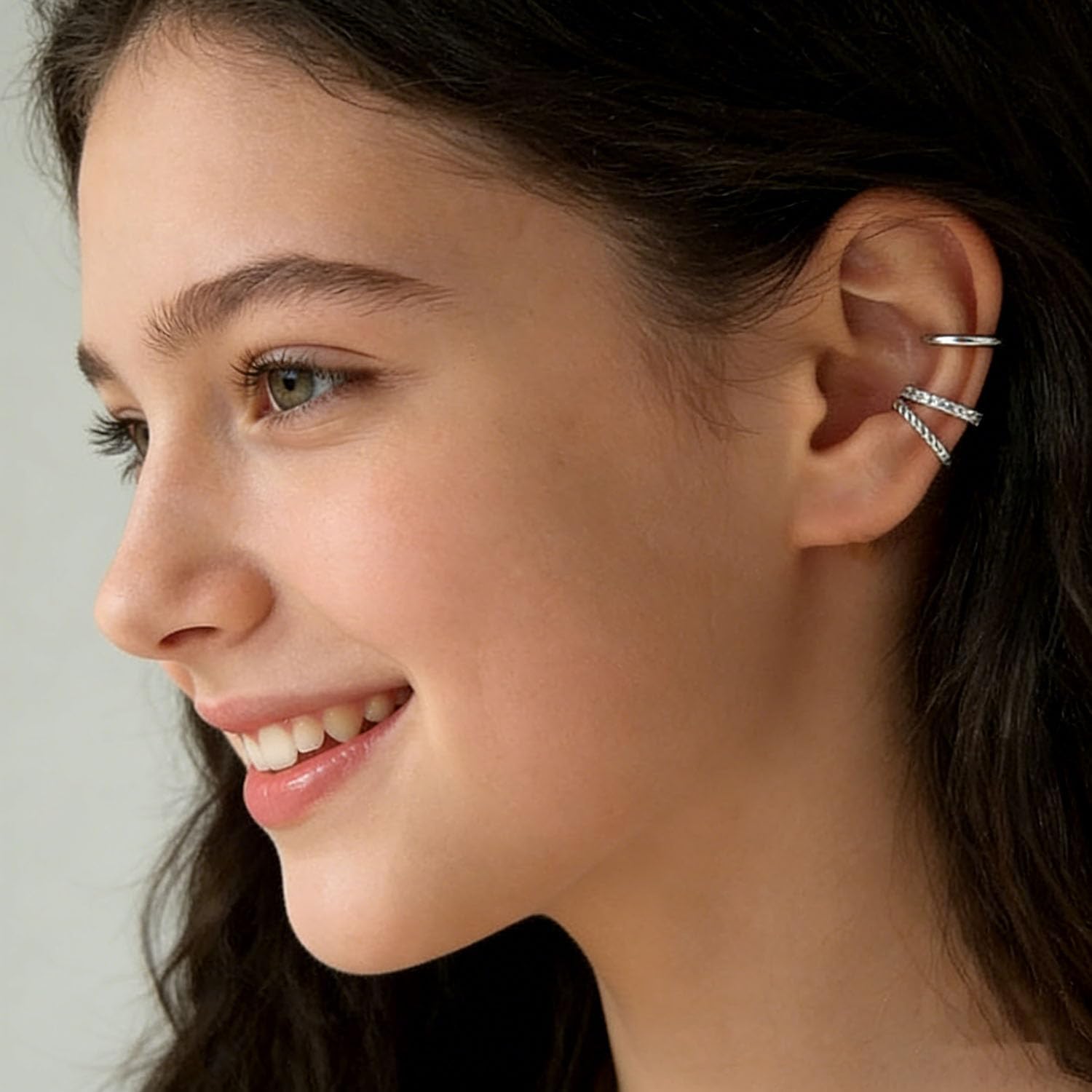 3Pcs Ear Cuffs Non Piercings Gifts for Girls Women, Teen Gifts Trendy Stuff Gold Silver Clip On Cuff Earrings Set Jewelry