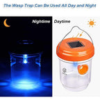Wasp Trap Outdoor Hanging, Solar Powered Bee Trap Hornets Yellow Jacket Traps Reusable, Bee Wasp Catcher For Garden Patio Yard Orchard, 4 Packs