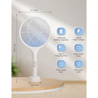 Yissvic Electric Fly Swatter 4000V Bug Zapper Racket Dual Mode (2, White) | Auto Manual Mode, Purple Attractant Light, Rechargeable, Indoor & Outdoor Home Camping Yard Use