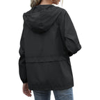 Women'S Raincoats Lightweight Waterproof Windproof Adjustable Windbreaker Rain Jackets Hooded With Pockets S-Xxl