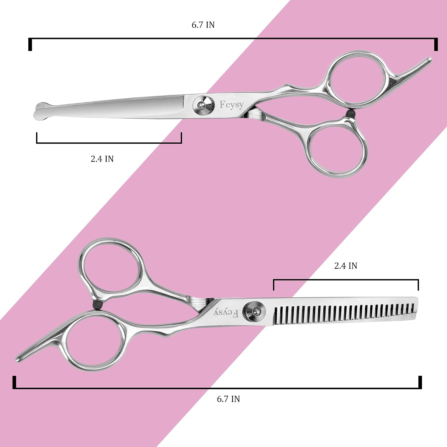 Hair Cutting Scissors Kit For Kids, Fcysy 6 In Children Safety Round Tip Haircut Trimming Scissors Thinning Shears Set, Barber Supplies For Toddlers, Boys & Girls Home Use Grooming Kit