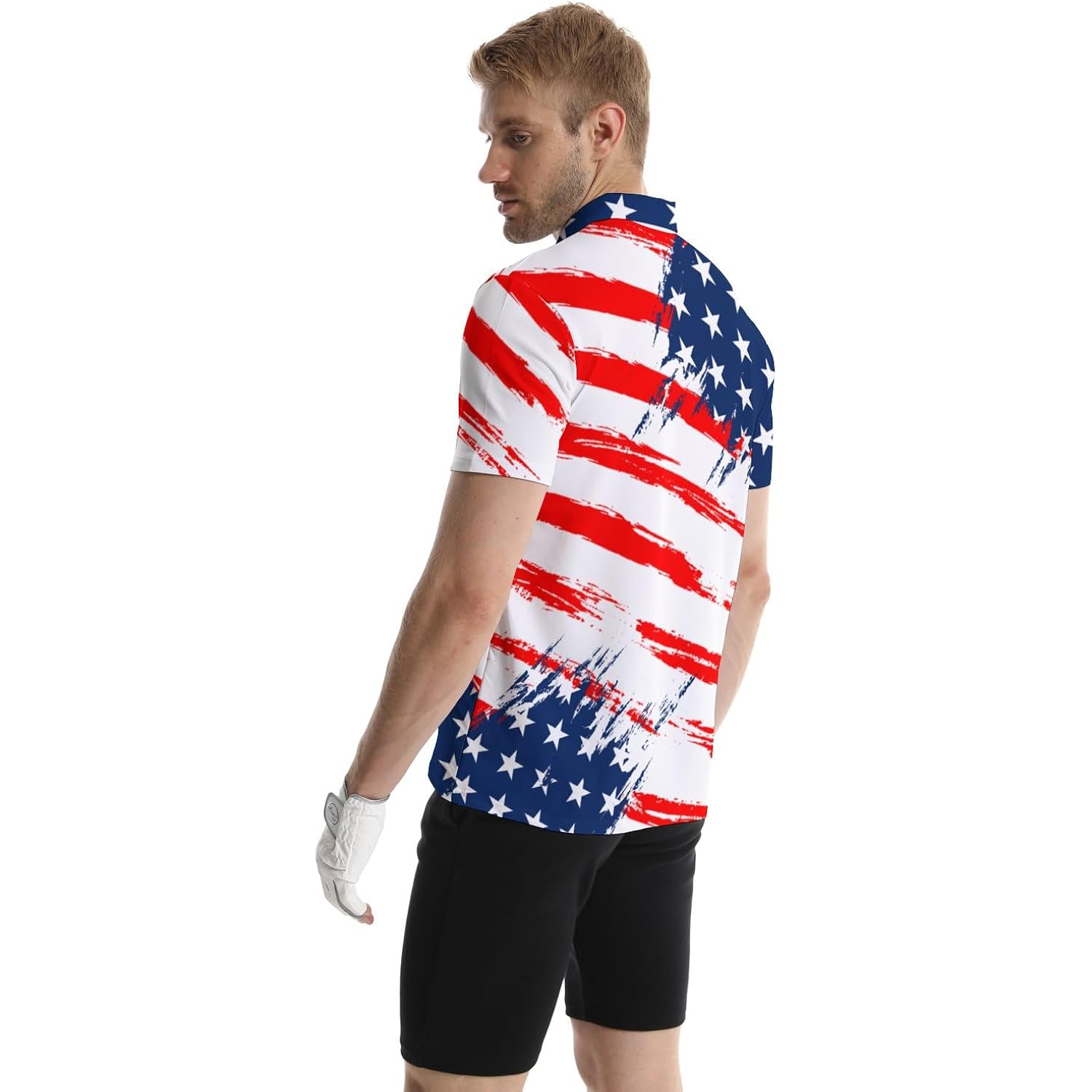 Golf Polo Shirts For Men Funny Print Quick Dry Short Sleeve Performance Golf Shirts Moisture Wicking Polo Shirts