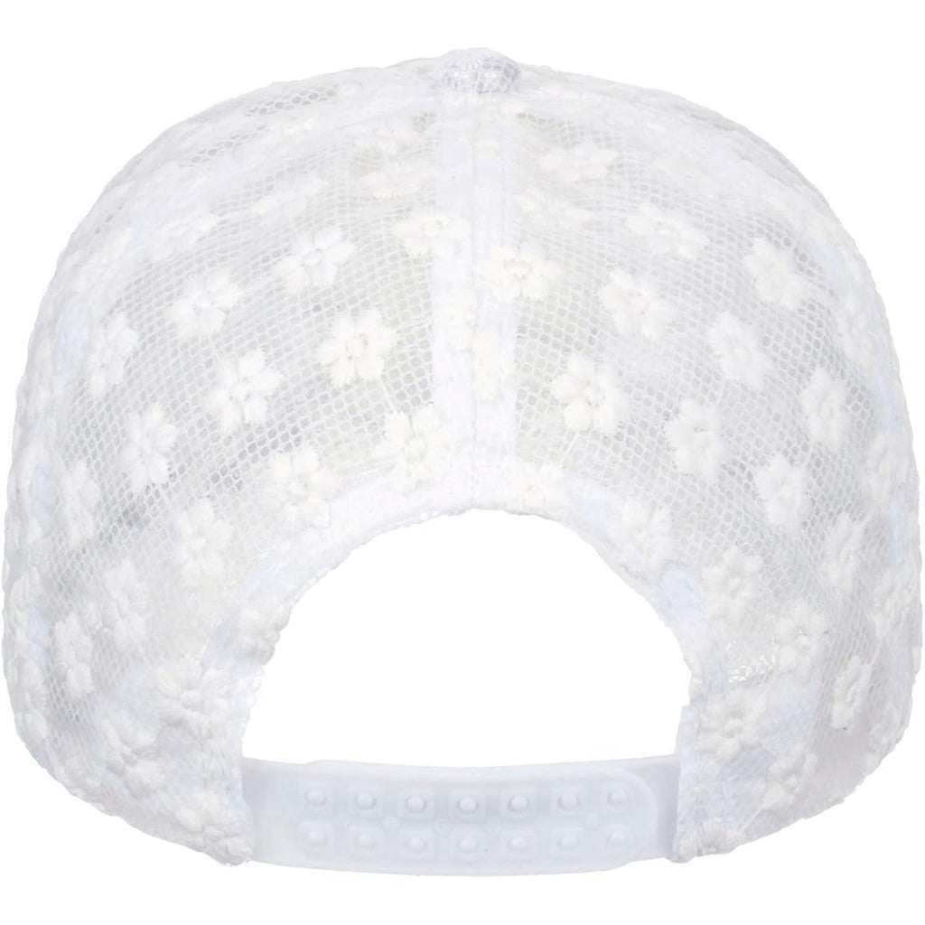 Women's Lace Small Flower Baseball Caps Adjustable Hollow Lace Hat Summer Cap Visor Cap White