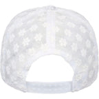 Women's Lace Small Flower Baseball Caps Adjustable Hollow Lace Hat Summer Cap Visor Cap White