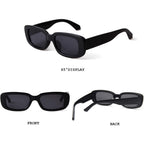 BUTABY Rectangle Sunglasses for Women Retro Driving Glasses 90’s Vintage Fashion Narrow Square Frame UV400 Protection Black Frame Grey Lens+leopard Brown Lens