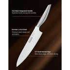 8 Inch Japanese Kitchen Knife – Professional Gyuto Chef Knife Made Of 1.4116 German Steel, All-Steel Anti-Slip Handle, Razor Sharp Blade In Gift Box For Home & Restaurant