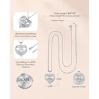 S925 Sterling Silver Necklace for Women, Wife Jewelry Rose Gold, Mom Birthday Valentines Mothers Day Gifts, Girlfriend Necklaces, Daughter Heart Jewel, Anniversary for Her