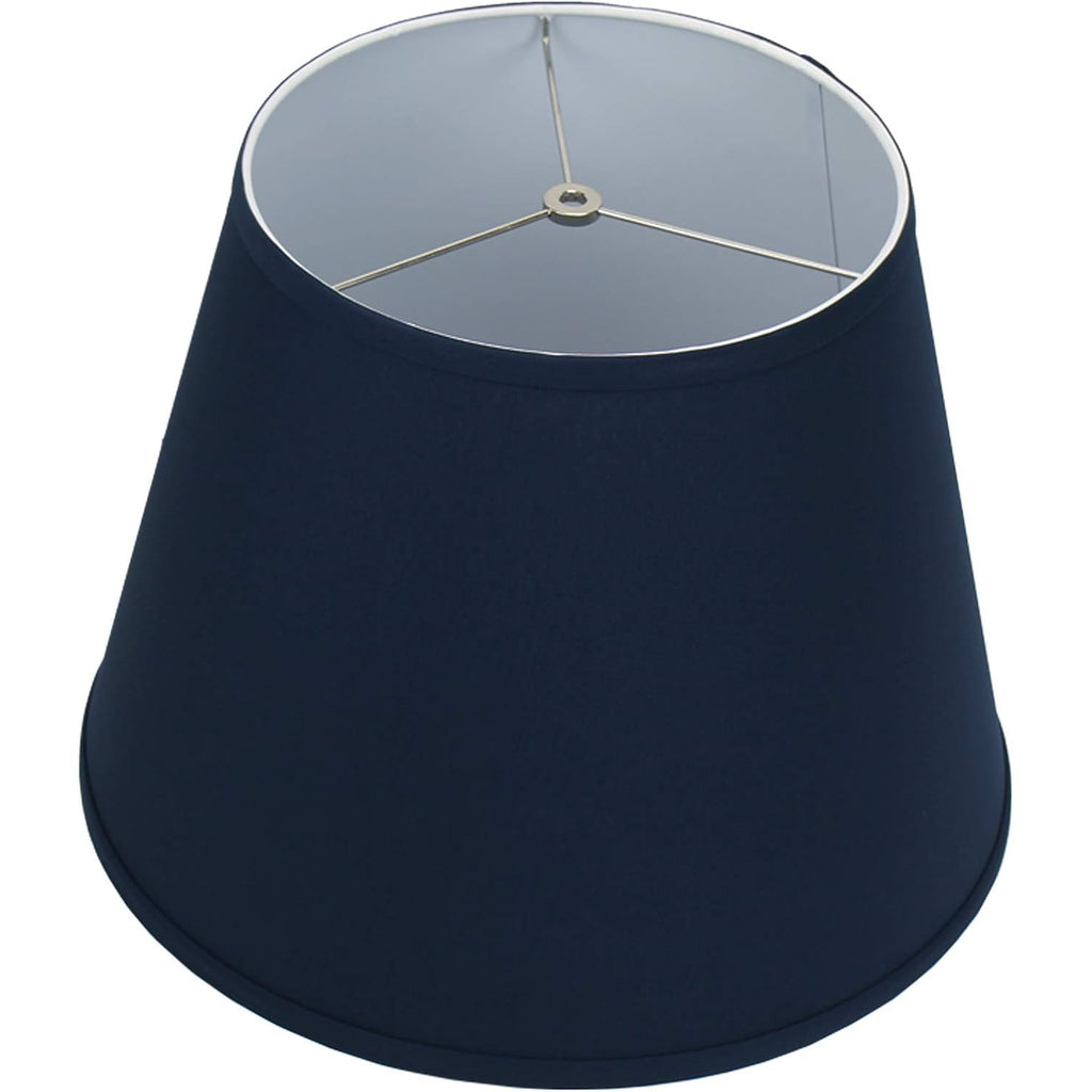 Lampshade 11" Top Diameter X 17" Bottom Diameter X 13" Slant Height With Washer (Spider) Attachment. For Use On Lamps With Harps (Navy)