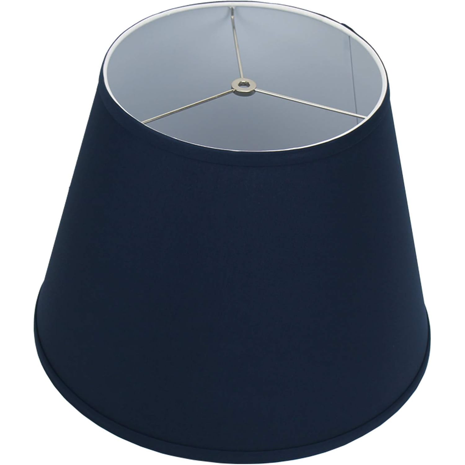 Lampshade 11" Top Diameter X 17" Bottom Diameter X 13" Slant Height With Washer (Spider) Attachment. For Use On Lamps With Harps (Navy)