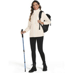 Rain Jacket Women With Hooded Lightweight Waterproof Raincoats Packable Zipper Pockets Windbreakers