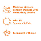 Amazon Basics Moisturizing Anti-Dandruff Shampoo, Maximum Strength with 1% Selenium Sulfide, 11 Fl Oz, Pack of 1