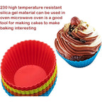 12Pcs Silicone Baking Cup,Non-Stick Cupcake Liners,Reusable Cupcake Molds | Round Cupcake Molds Reusable,Family Pack,High-Temperature Resistant Non-Stick Colorful Baking Cup,Easy To Clean