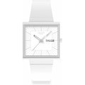 Swatch Square Bioceramic Unisex Watch Casual Bioceramic White Quartz Waterproof What If…Allwhite?