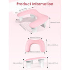 Arm Rest for Nails Tech - U-shaped Manicure Nail Hand Rest Pillow Cushion, Big Microfiber Leather Nail Arm Rest Stand for Acrylic Nail Art Tech (Pink)