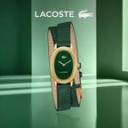 Lacoste Parisienne Women'S 2H Watch – Oval Case, Fluted Bezel, Quartz Movement, Double Wrap Smooth Leather Strap, Chic And Minimalist Design - Gift For Her