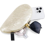 Acrylic Seashell Clutch Purse For Women, Elegant Marble Evening Bag, Wedding Party Clutch Handbags