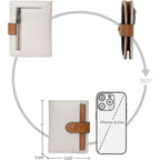 Alldaily Small Slim RFID Blocking Leather Wallet for Women, Bifold with 10 Card Slots and Coin Pocket (White&Brown)