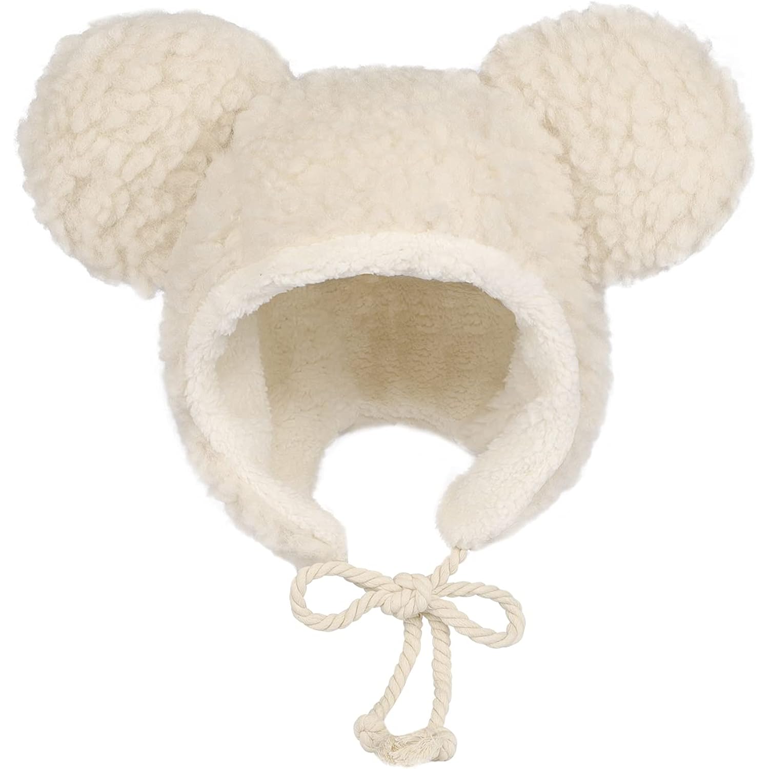 Fuzzy Bear Beanie Hat Faux Fur Trapper Cap Windproof Thermal Ushanka Plush Trooper Hat Winter Warm Sherpa Peruvian Cap Women